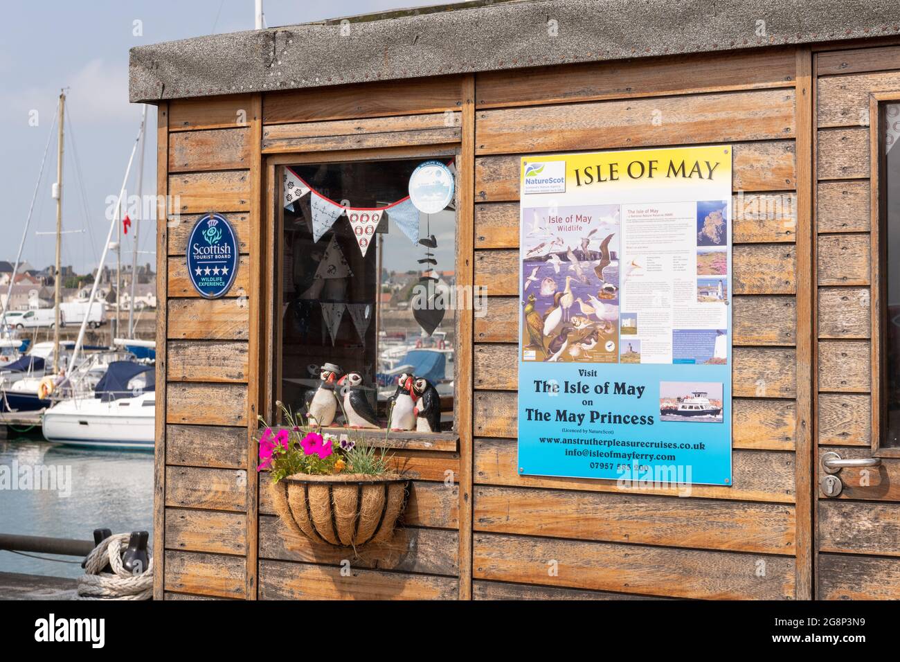 Croisières de plaisance de l'île de mai - la billetterie de la princesse de mai à Anstruther, Fife, Écosse, Royaume-Uni Banque D'Images
