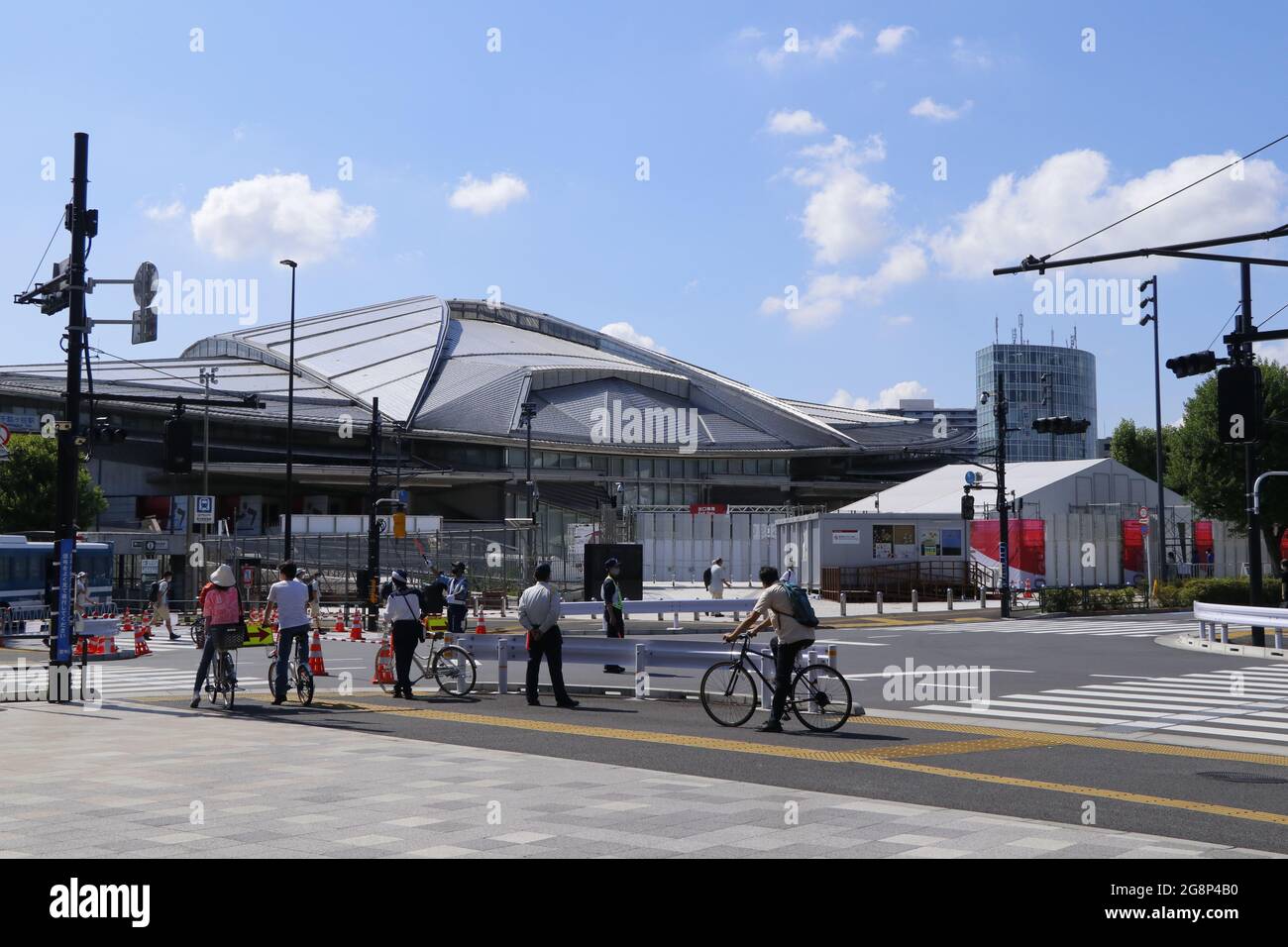 Gare de Sendagaya où se trouve la gare proche du Stade National, lieu principal des Jeux Olympiques de Tokyo en 2020. Tokyo, 22 juillet 2020. Banque D'Images