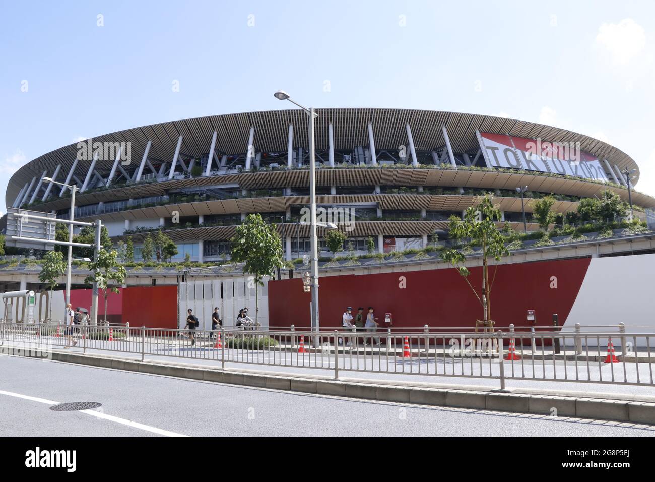 Le Stade National où est le principal lieu des Jeux Olympiques de Tokyo en 2020. La cérémonie d'ouverture s'y tient le 23 juillet 2021. -Tokyo, Japon. 22. Banque D'Images