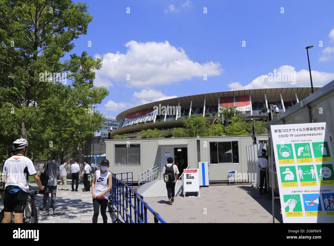 Le Stade National où est le principal lieu des Jeux Olympiques de Tokyo en 2020. La cérémonie d'ouverture s'y tient le 23 juillet 2021. -Tokyo, Japon. 22. Banque D'Images