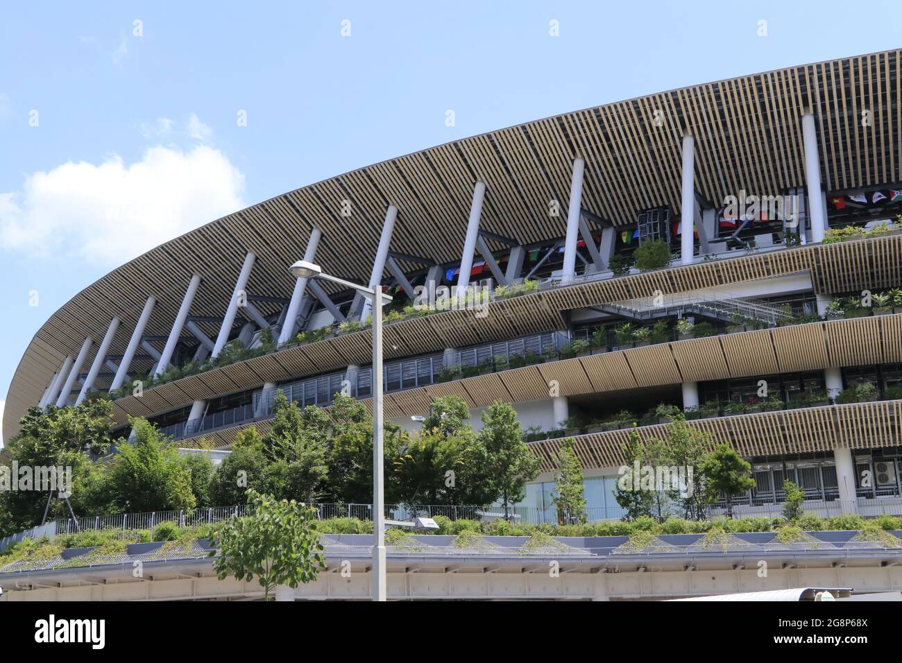Le Stade National où est le principal lieu des Jeux Olympiques de Tokyo en 2020. La cérémonie d'ouverture s'y tient le 23 juillet 2021. -Tokyo, Japon. 22. Banque D'Images