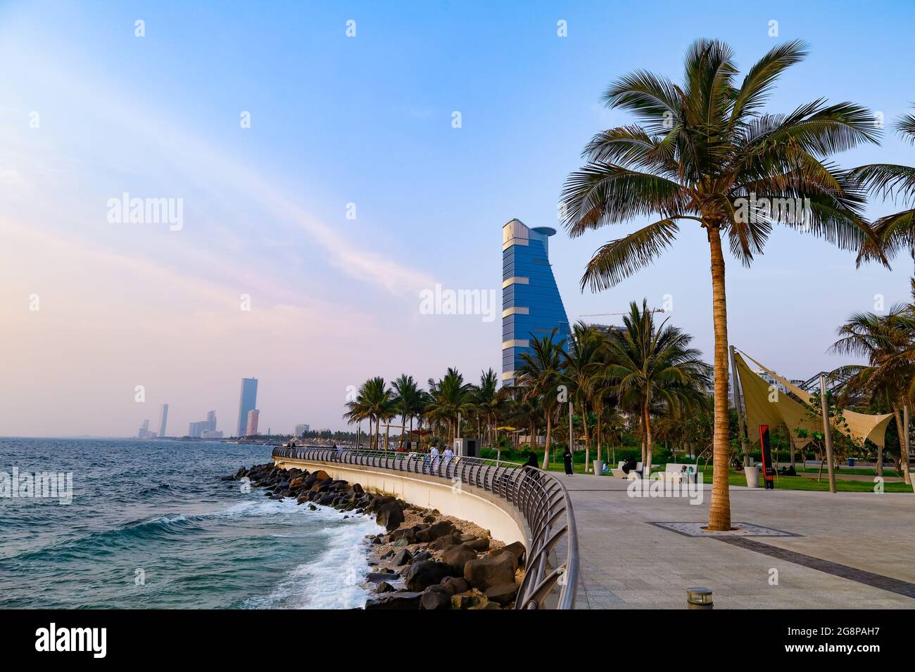 Jeddah Beach Arabie Saoudite avril 30 2021 - vue sur la corniche de la mer Rouge Banque D'Images