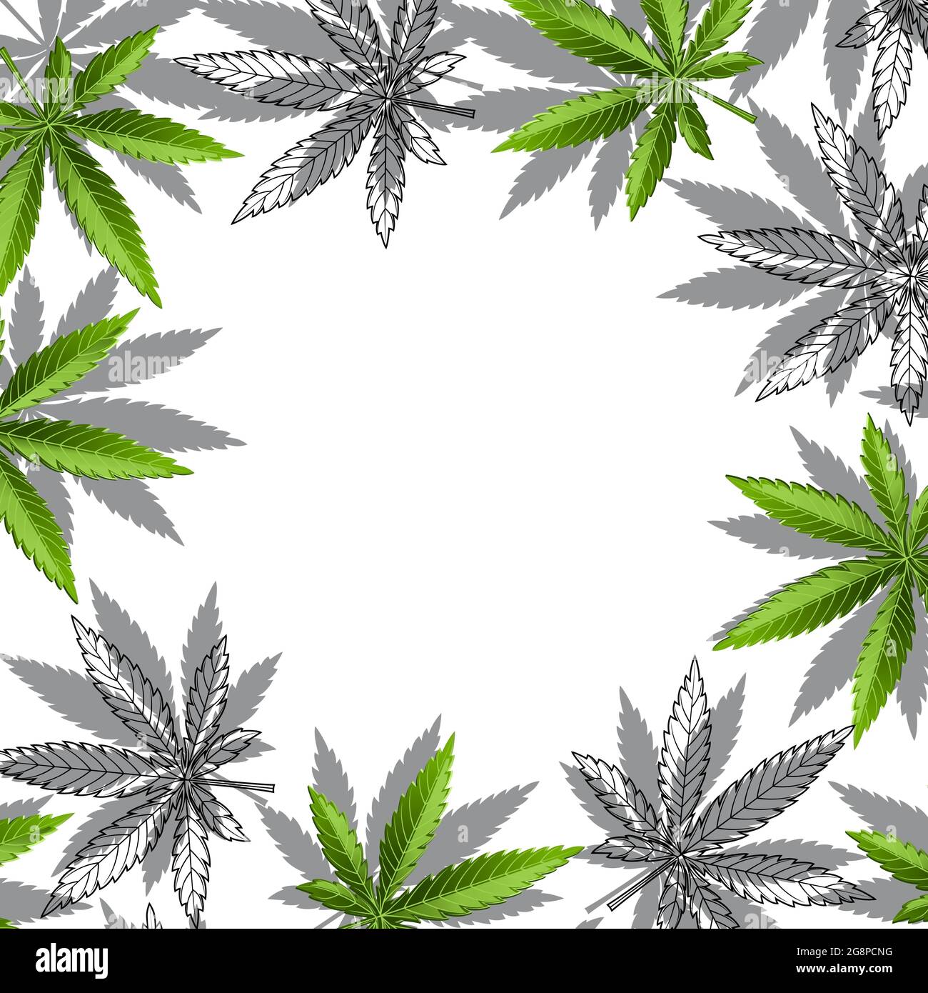 Feuille de cannabis vert marijuana herbe fond Illustration de Vecteur