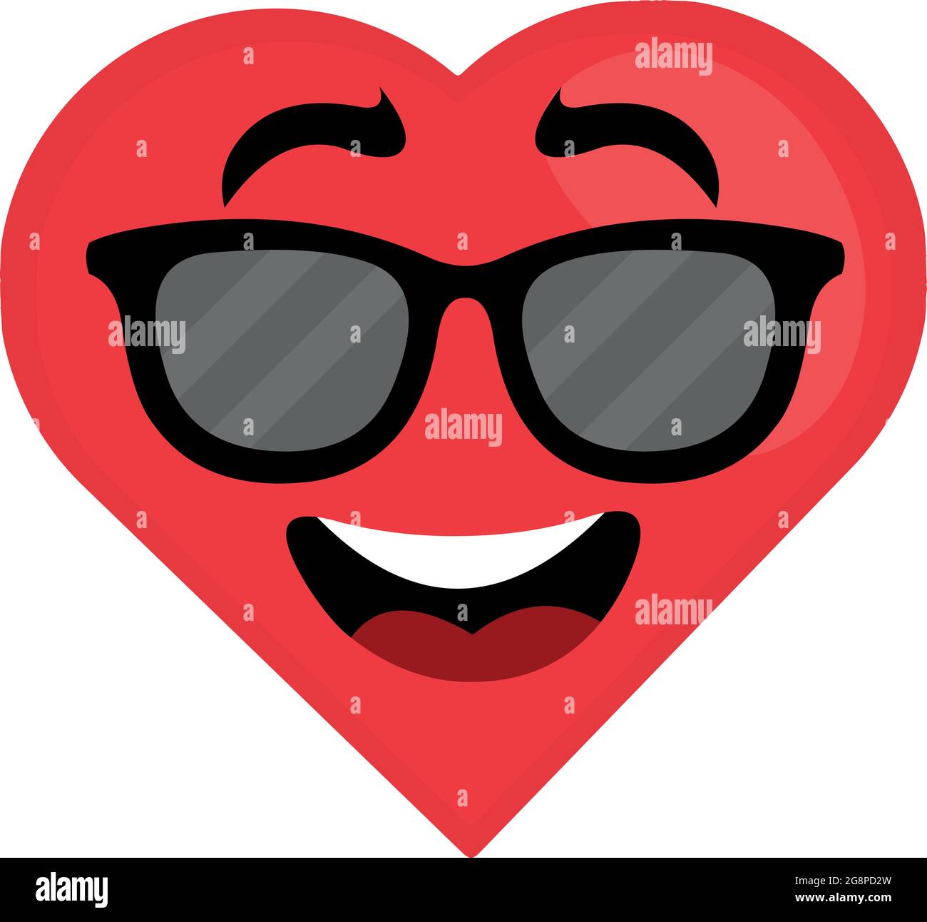 Illustration vectorielle d'un personnage de dessin animé en forme de coeur  avec lunettes de soleil Image Vectorielle Stock - Alamy