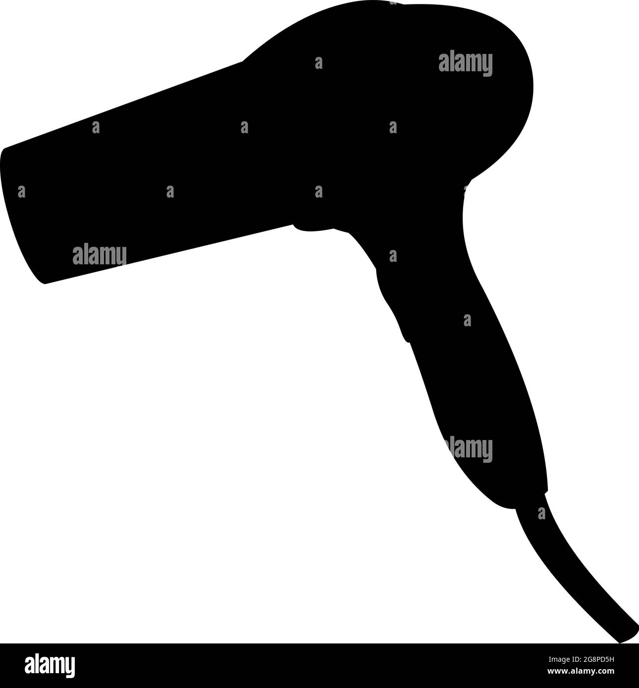 Illustration vectorielle de la silhouette noire d'un sèche-cheveux Illustration de Vecteur