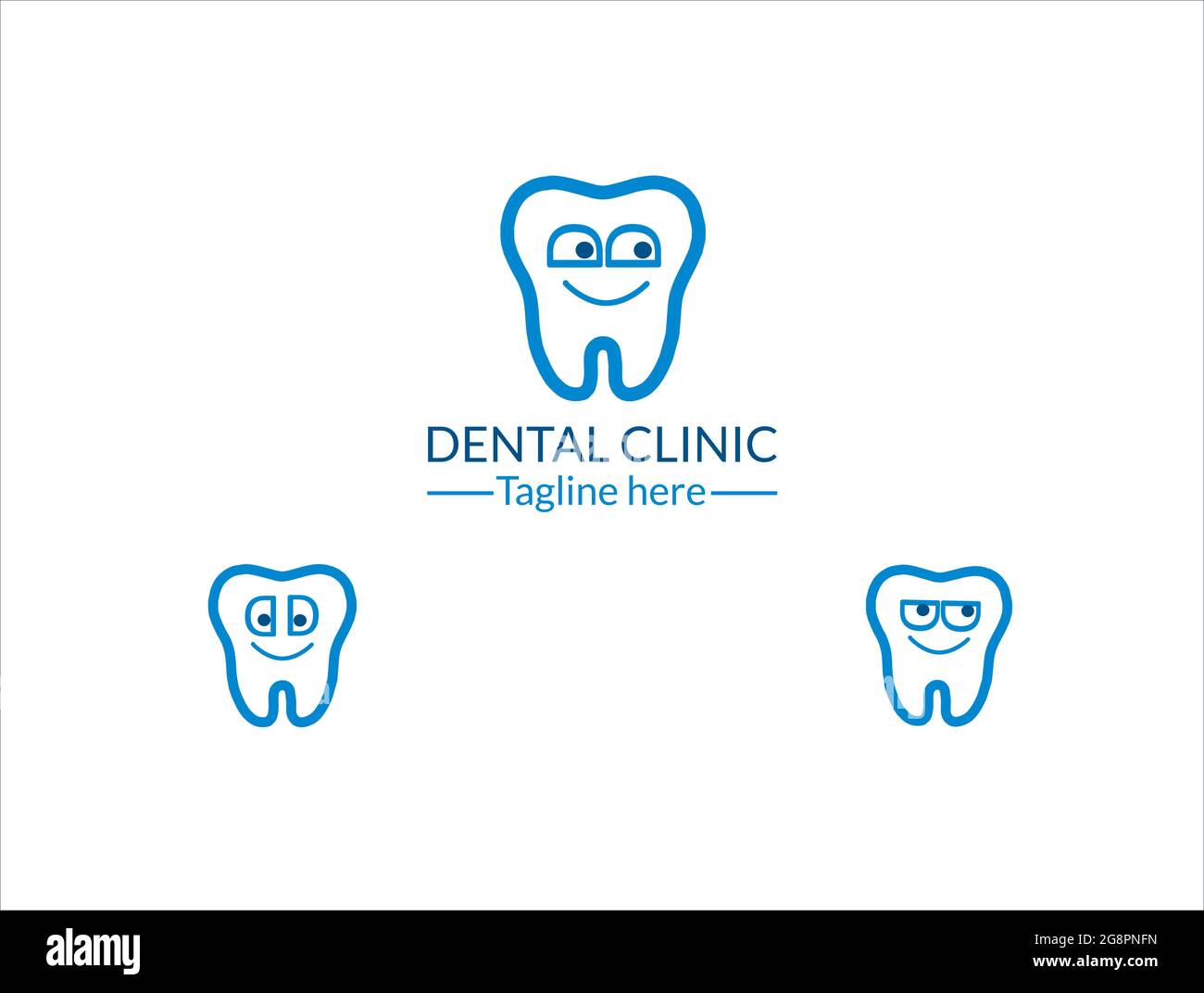 Logo vectoriel linéaire pour la clinique dentaire des enfants. Caractères dents dans un style linéaire minimaliste. Illustration de Vecteur