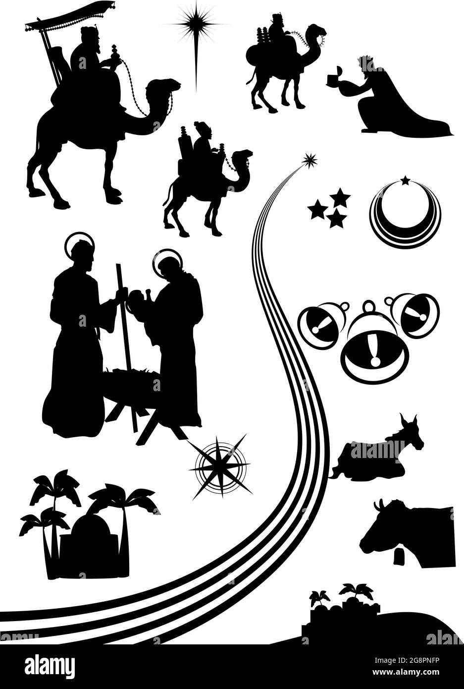 Crèche de Noël Illustration de Vecteur