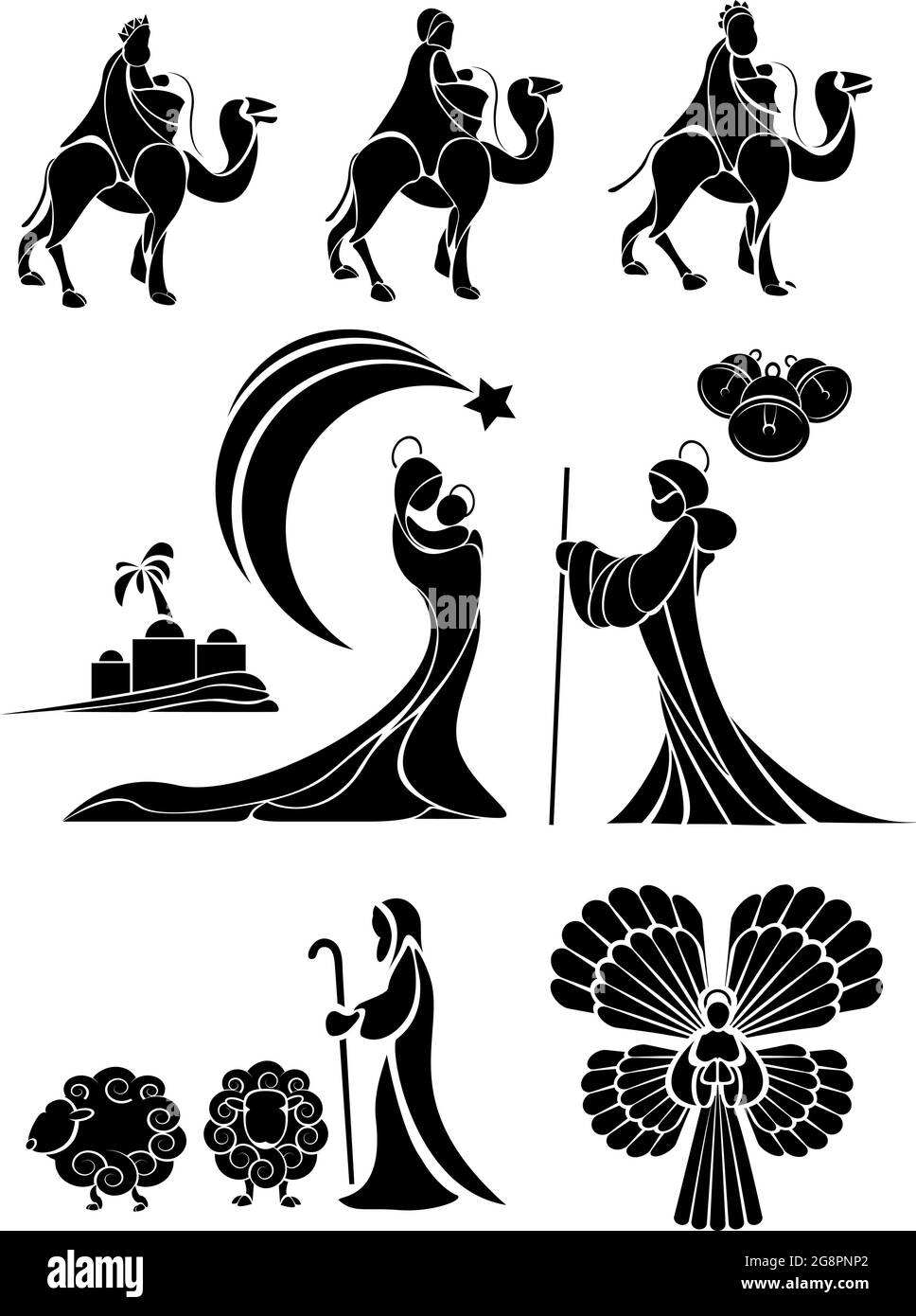 Crèche de Noël Illustration de Vecteur