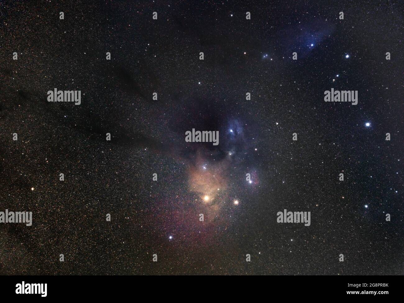 Antares et Rho Ophiuchi dans la constellation du Sagittaire Banque D'Images
