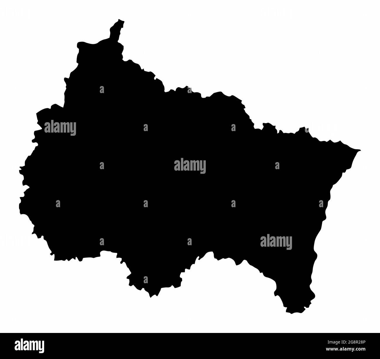 Carte de silhouette sombre du Grand est isolée sur fond blanc, France Illustration de Vecteur