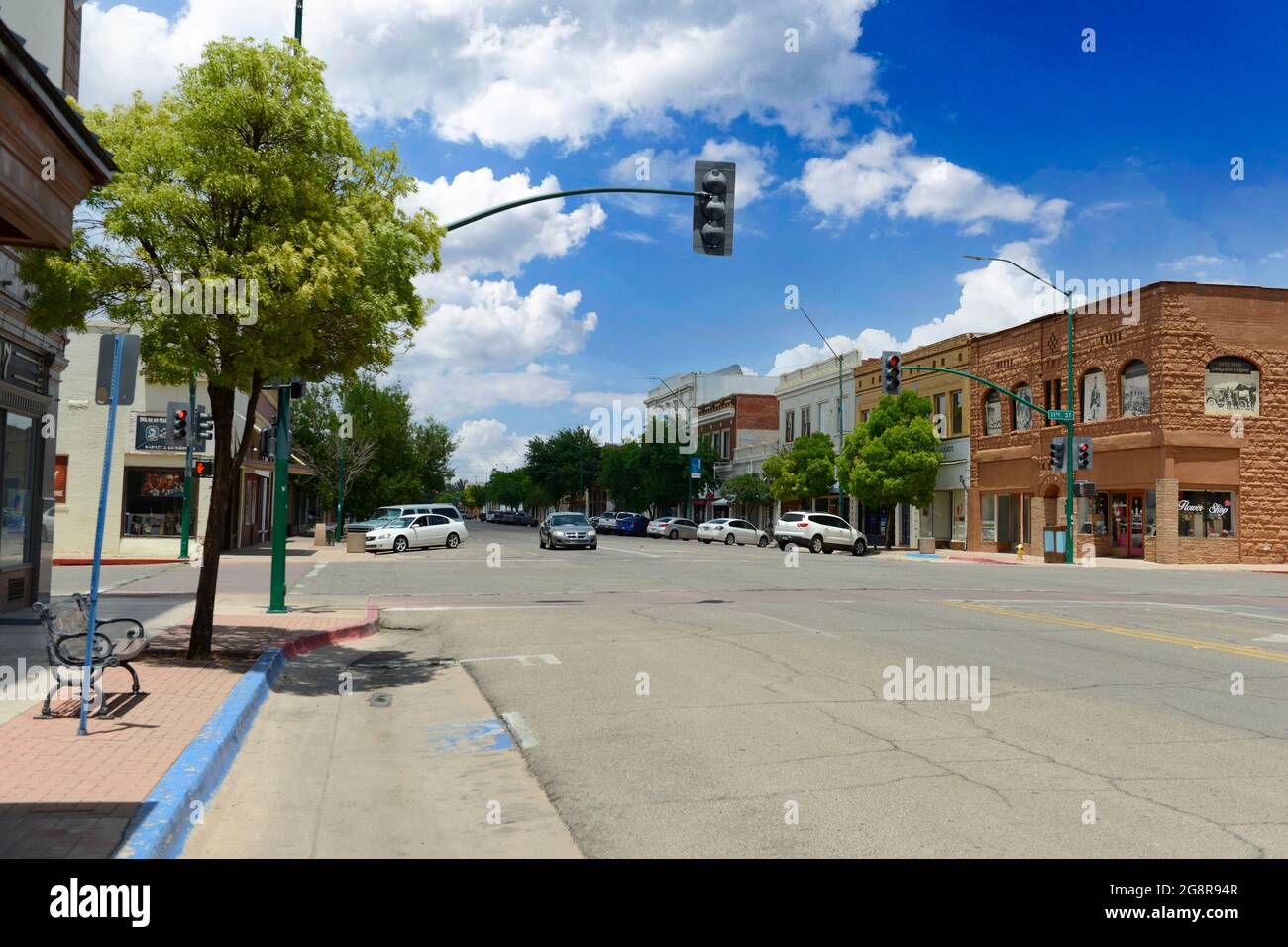 Autrefois une ville animée, aujourd'hui une ville fantôme, main Street, Douglas AZ Banque D'Images