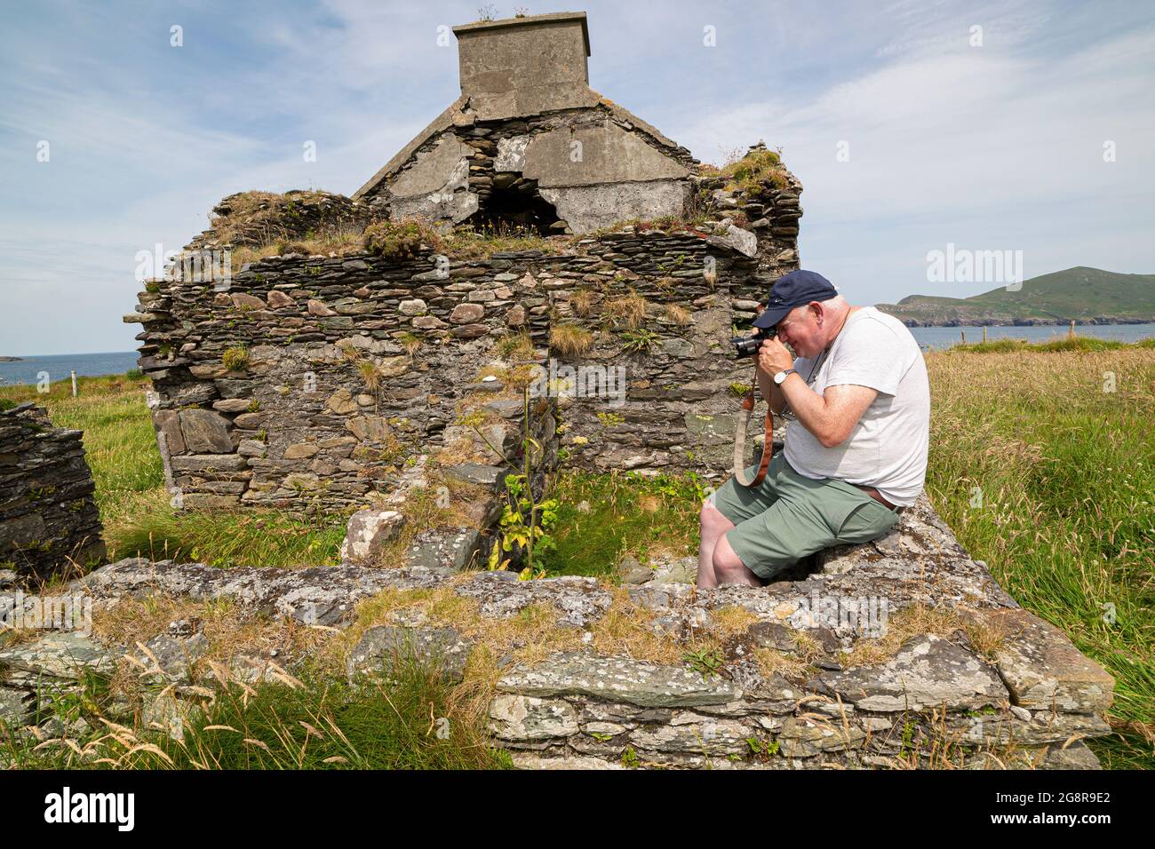 Photographe sur le comté de Valentia Island Kerry, Irlande Banque D'Images