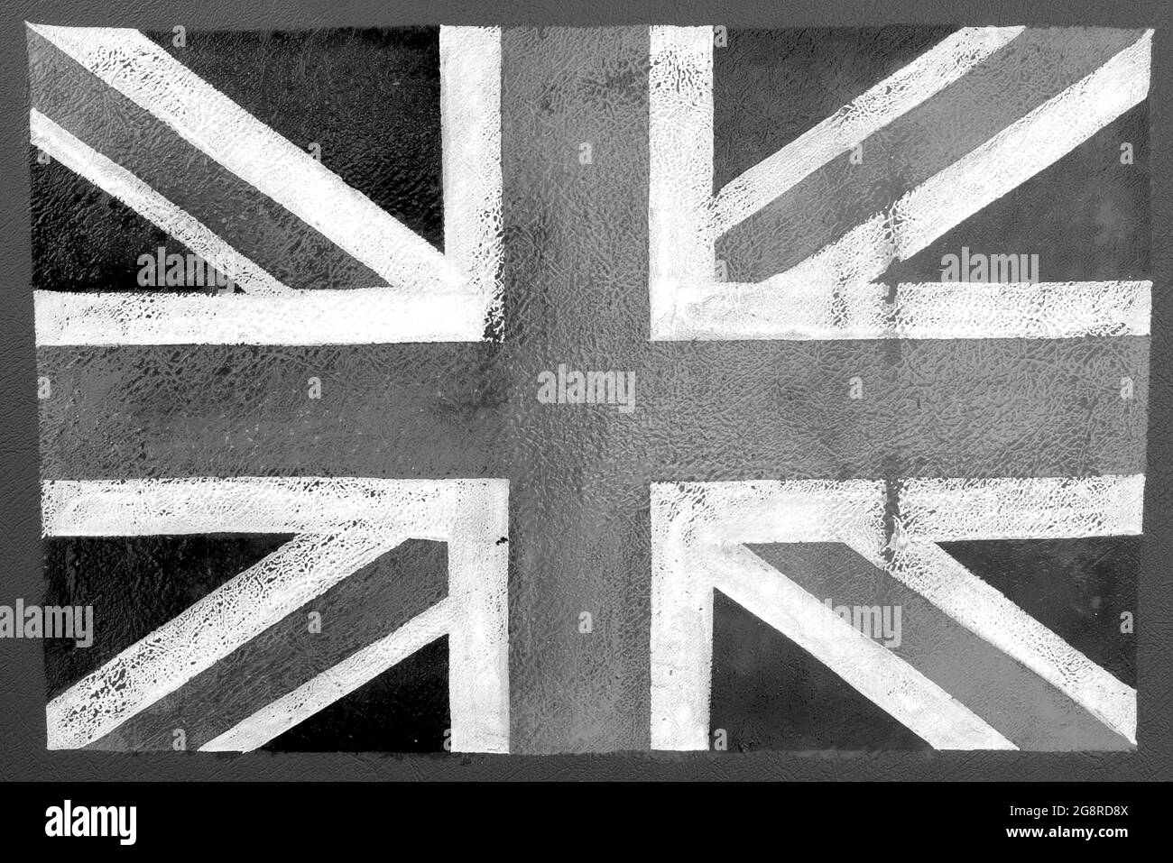 Juillet y2021 - drapeau de l'Union avec port de grunge sur le côté d'une voiture de course au Goodwood Festival of Speed. Banque D'Images