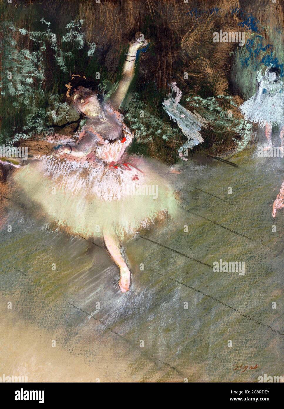 Degas. Peinture intitulée 'Star' par Edgar Degas (1834-1917), pastel sur encre monotype sur papier peint, c. 1876-78 Banque D'Images