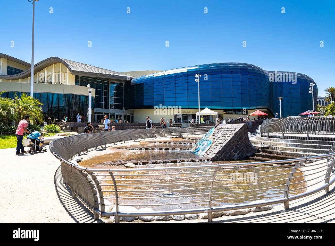 Vue extérieure de l'aquarium de long Beach sur le design architectural moderne de long Beach, Californie Banque D'Images