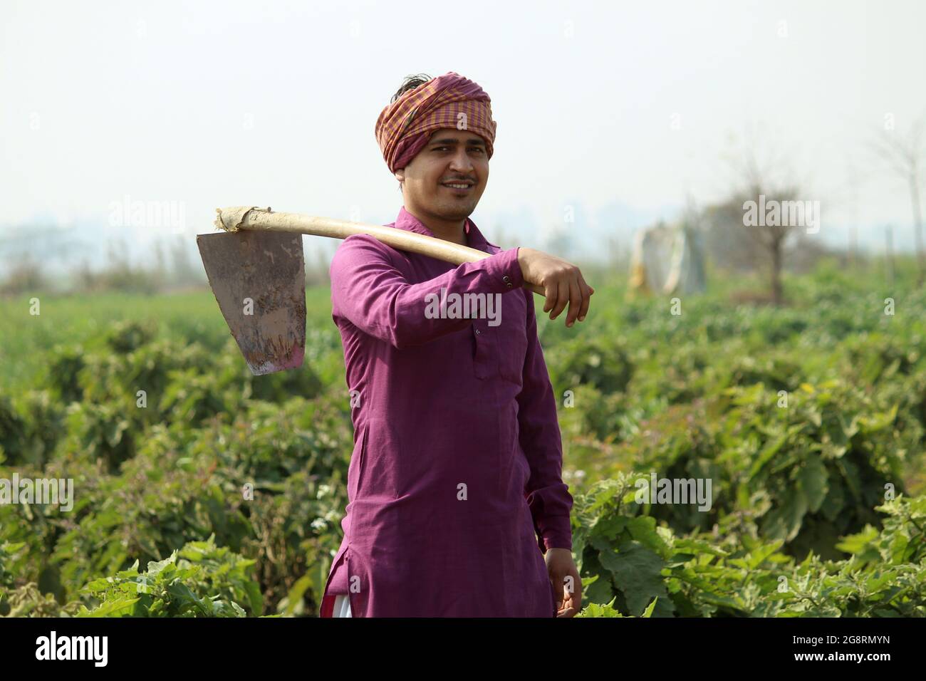 agriculteur indien sur le terrain agricole Banque D'Images