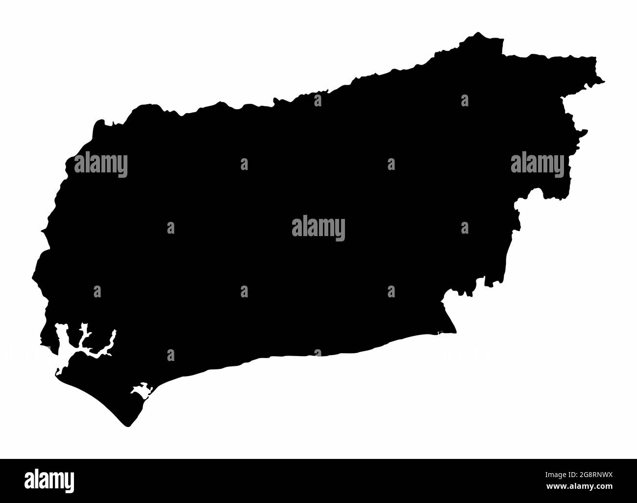 Carte de silhouette sombre du comté de West Sussex isolée sur fond blanc, Angleterre Illustration de Vecteur