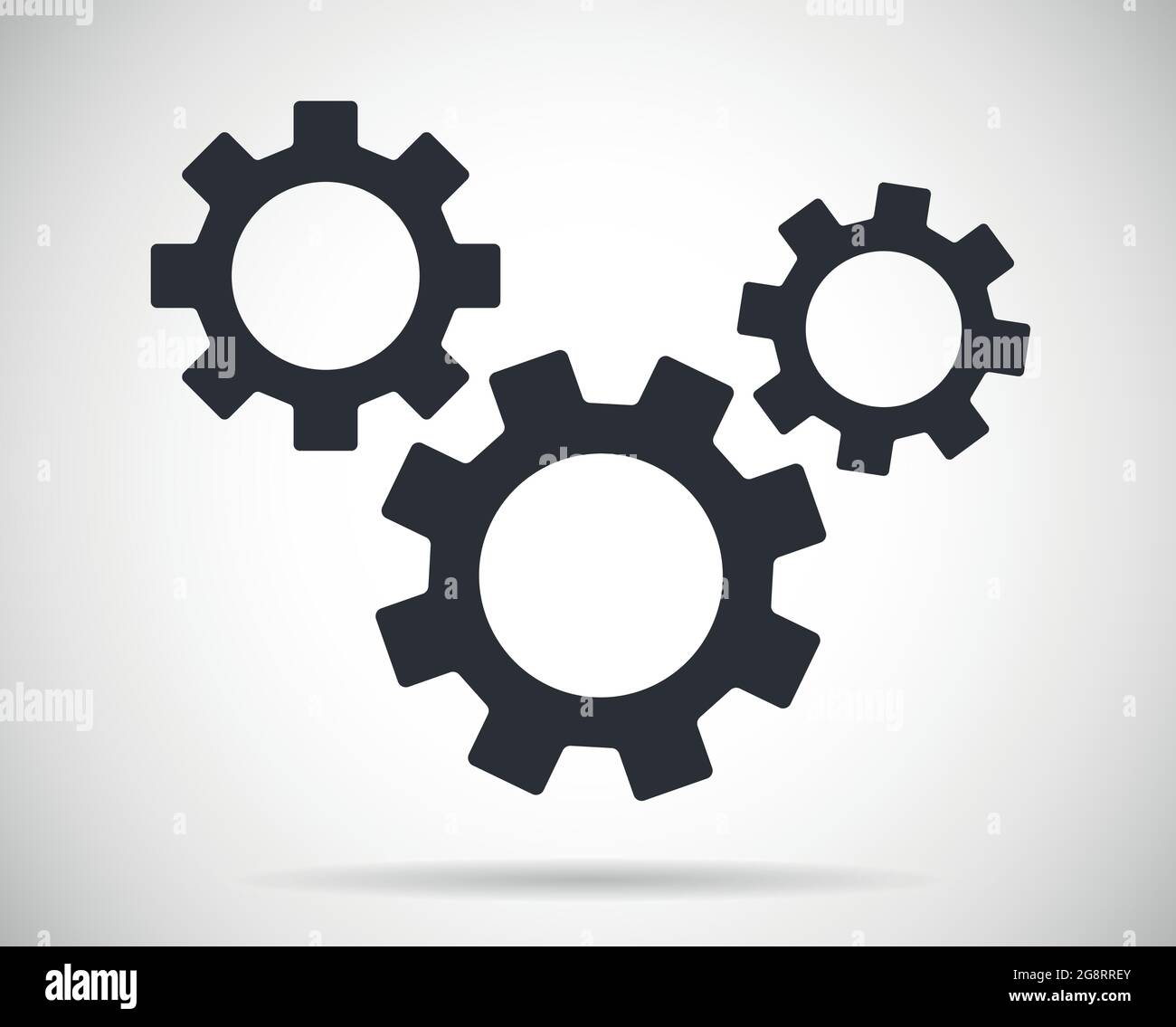 Symbole de trois rapports pour la maintenance ou icône de vecteur de mécanisme Illustration de Vecteur