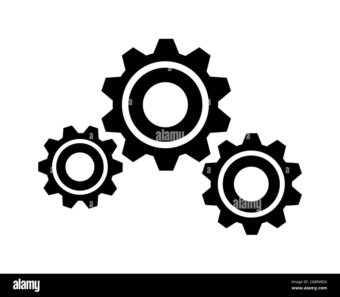 Symbole d'engrenage pour la maintenance de réparation ou icône d'illustration de vecteur de mécanisme Illustration de Vecteur