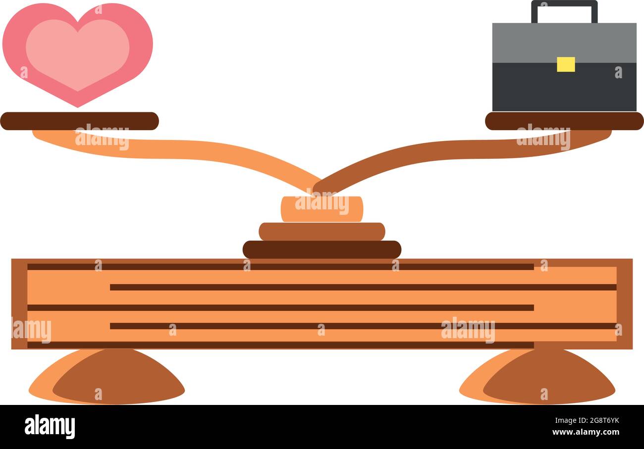 équilibre entre amour et travail Illustration de Vecteur