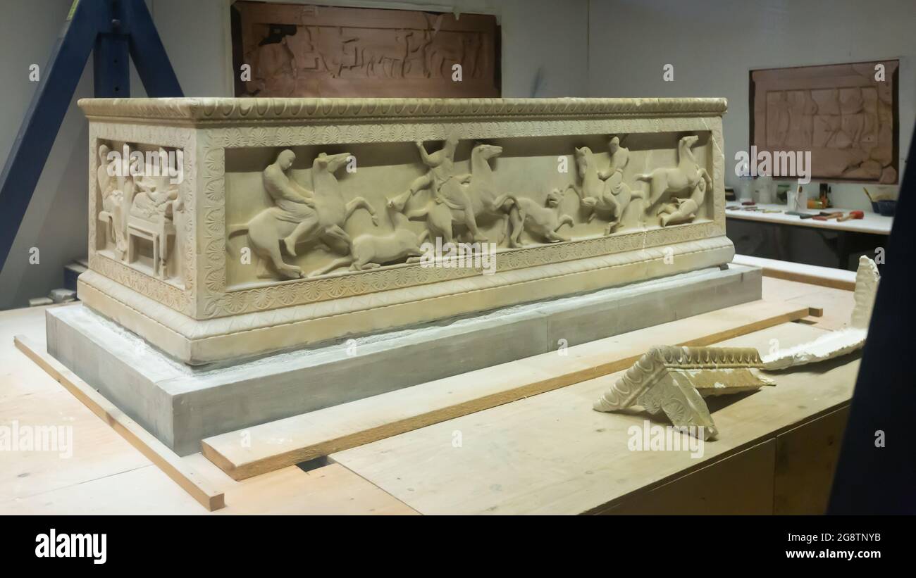 Travaux de restauration au Musée archéologique, Istanbul, Turquie Banque D'Images