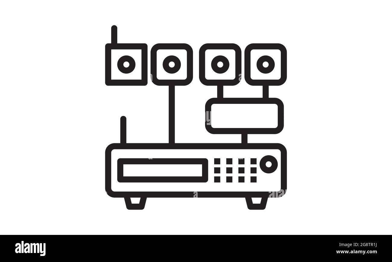 icône caméra cctv. Contour caméra de sécurité domestique icône vectorielle pour conception Web isolée sur fond blanc Illustration de Vecteur