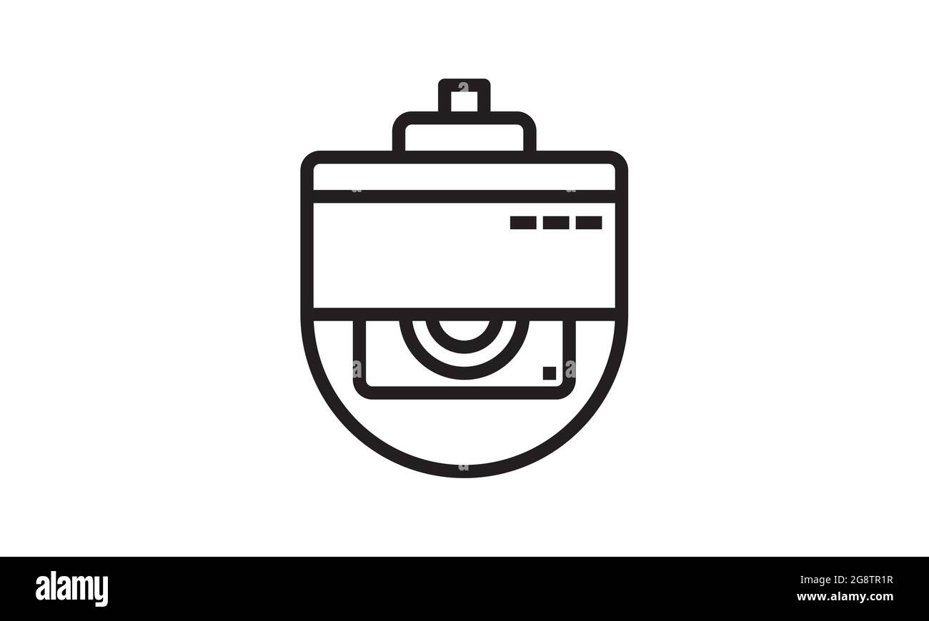 icône caméra cctv. Contour caméra de sécurité domestique icône vectorielle pour conception Web isolée sur fond blanc Illustration de Vecteur