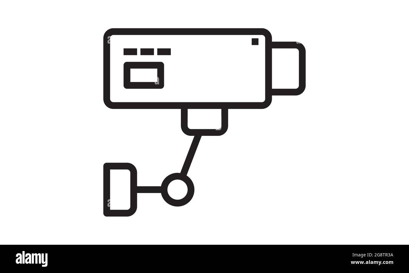 icône caméra cctv. Contour caméra de sécurité domestique icône vectorielle pour conception Web isolée sur fond blanc Illustration de Vecteur