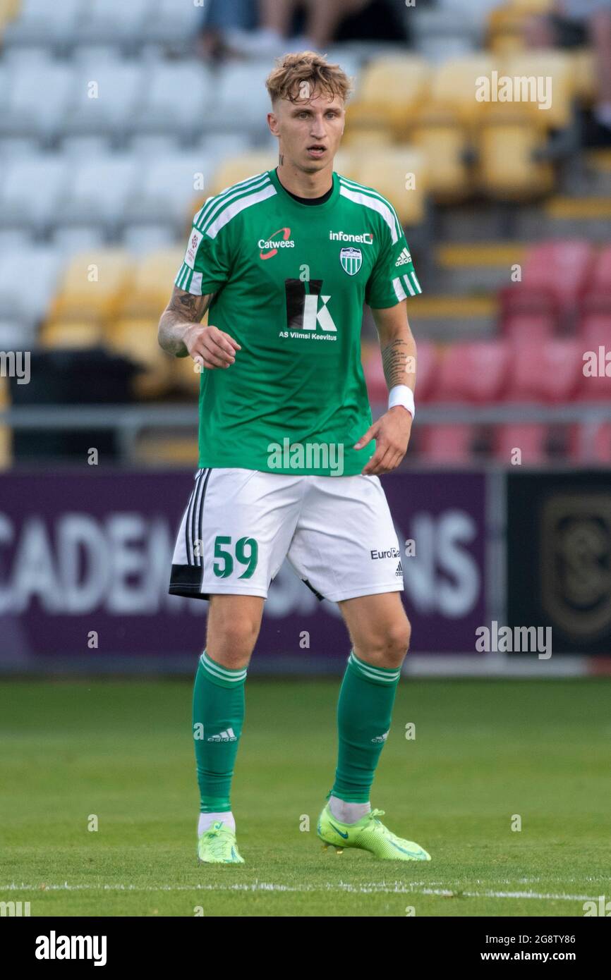 Dublin, Irlande. 22 juillet 2021. Bogdan Vastsuk, de Levadia, se présente lors de la deuxième partie de qualification de l'UEFA Europa Conference League, 1er match entre le Dundalk FC et le FC Levadia Tallinn au stade de Tallaght à Dublin, Irlande, le 22 juillet 2021 (photo par Andrew SURMA/SIPA USA). Credit: SIPA USA/Alay Live News Banque D'Images