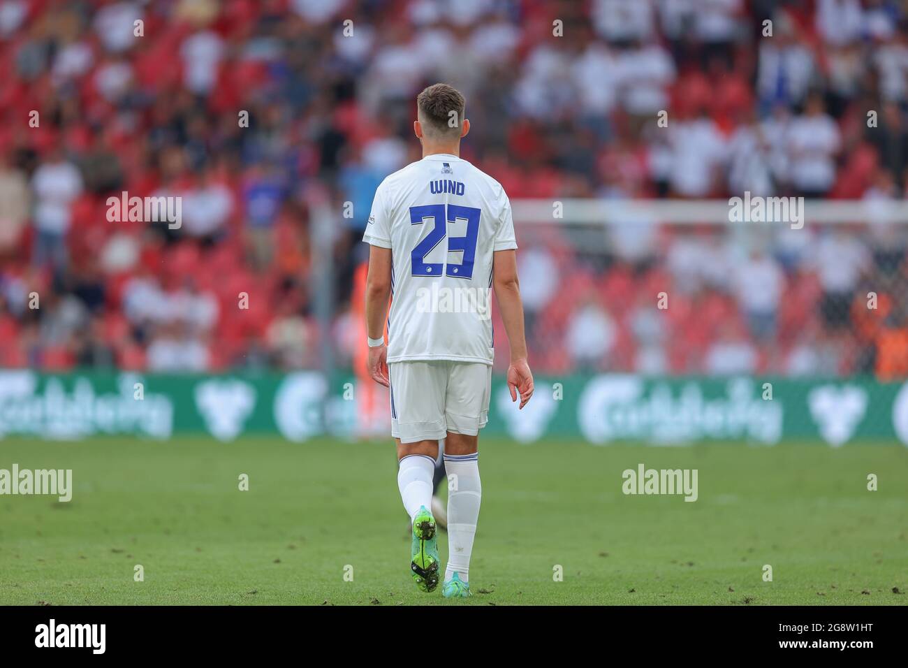 Copenhague, Danemark. 22 juillet 2021. Jonas Wind (23) du FC Copenhague vu lors du match de qualification de l'UEFA Europa Conference League entre le FC Copenhague et Torpedo Zhodino à Parken à Copenhague. (Crédit photo : Gonzales photo/Alamy Live News Banque D'Images