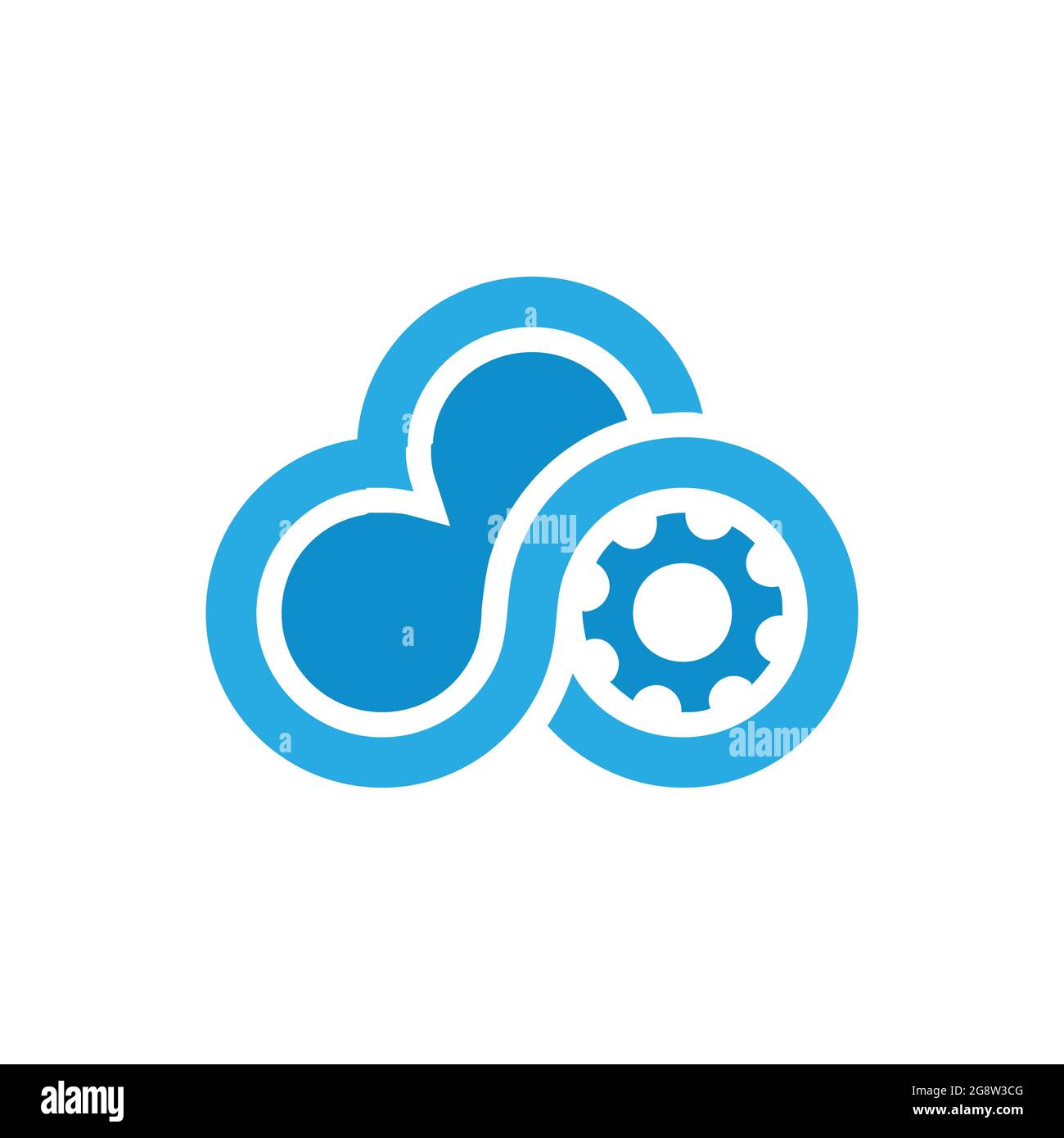 nuage paramètre logo abstrait icône vecteur plat concept Illustration de Vecteur