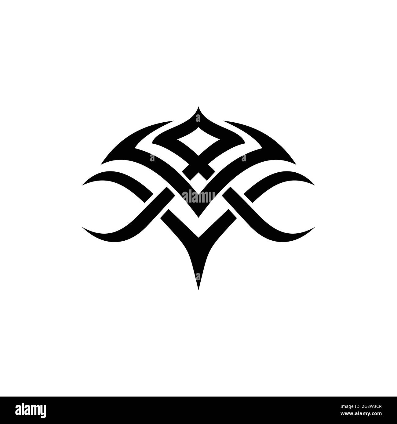 rose tribal tatouage plat logo icône vecteur plat concept conception Illustration de Vecteur