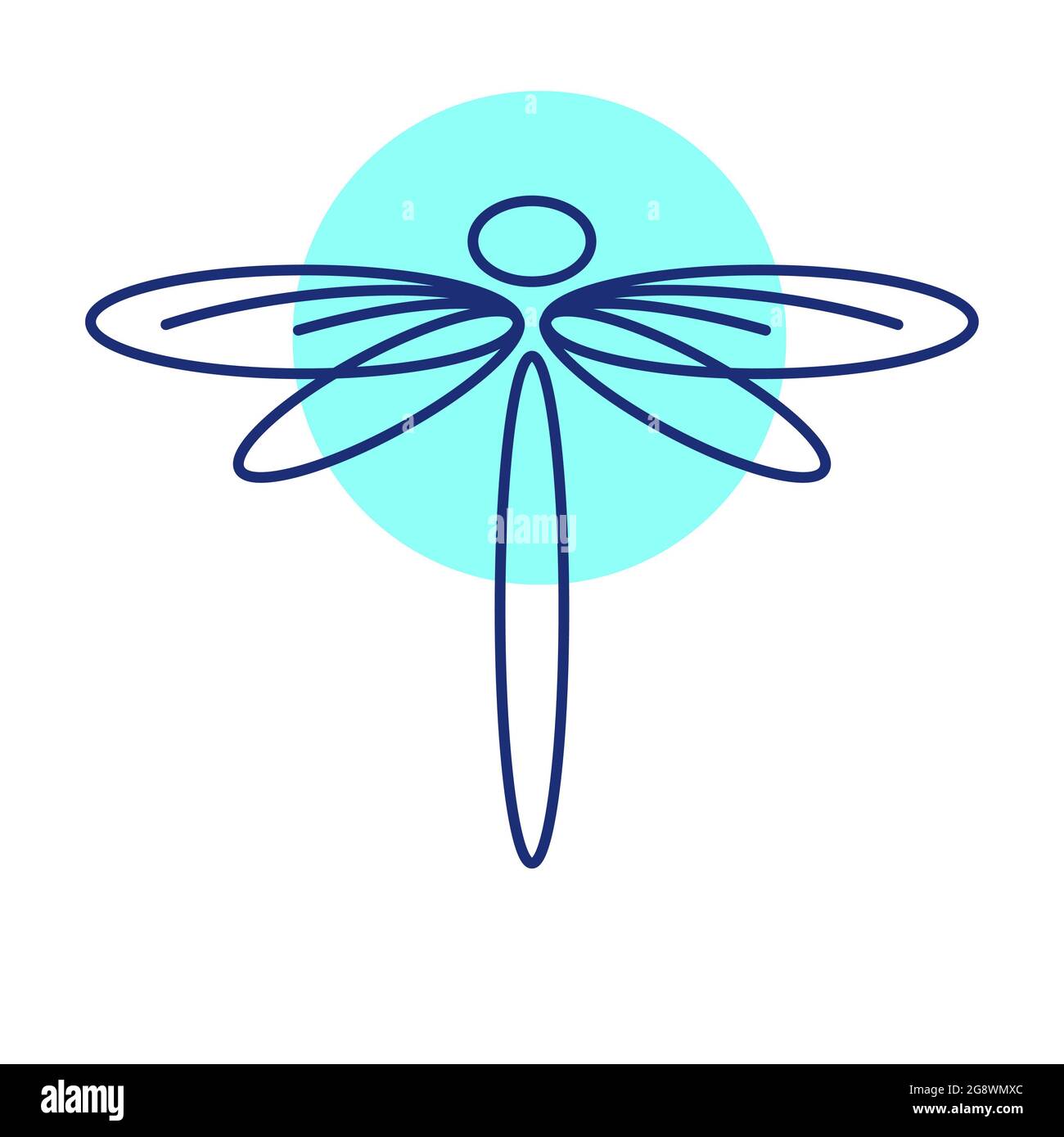 Design minimaliste élégant avec logo Dragonfly Wings et style art de la ligne Banque D'Images