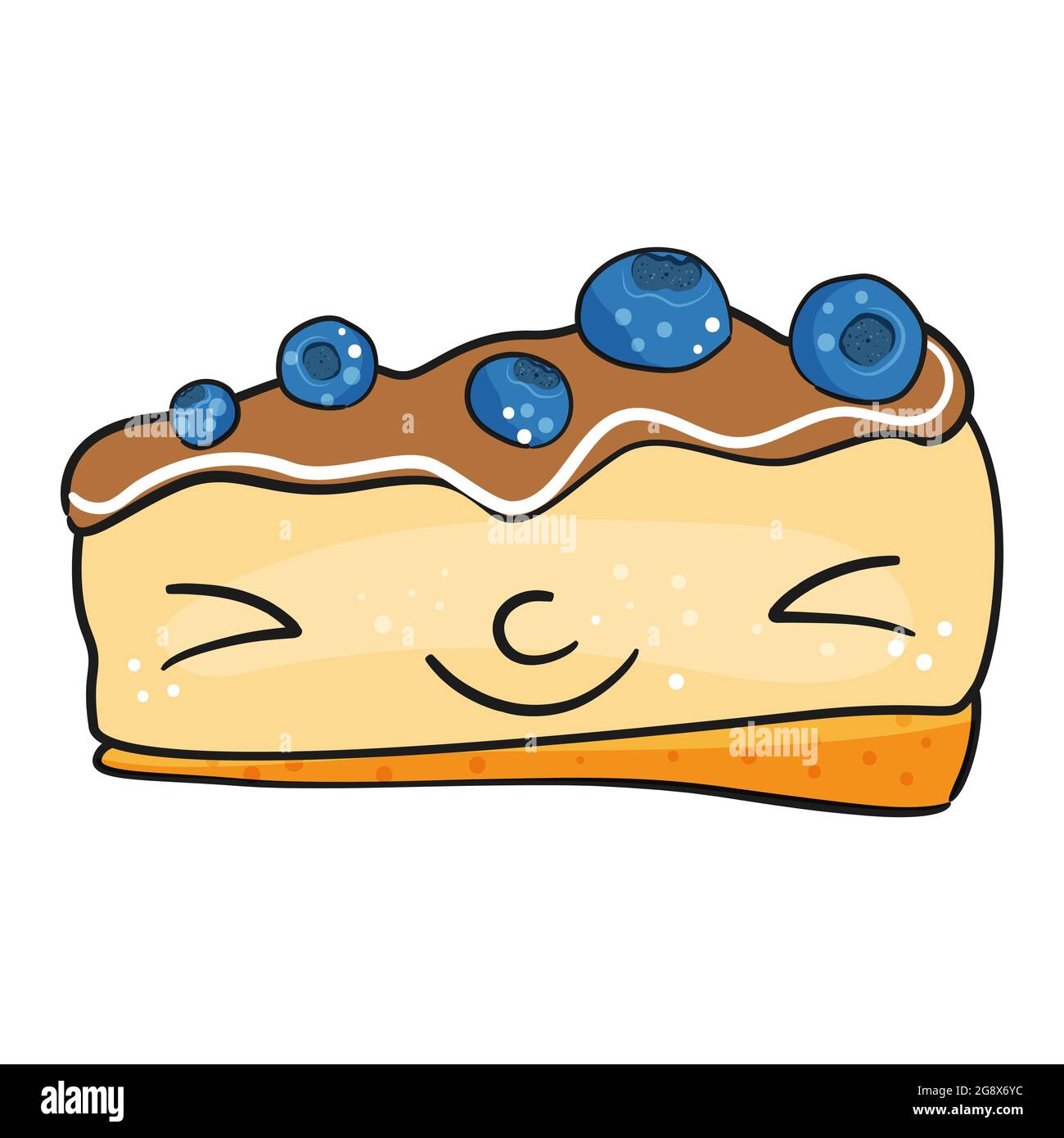 Un Joli Morceau De Gateau Au Chocolat Et Aux Myrtilles Illustration Vectorielle Image Vectorielle Stock Alamy