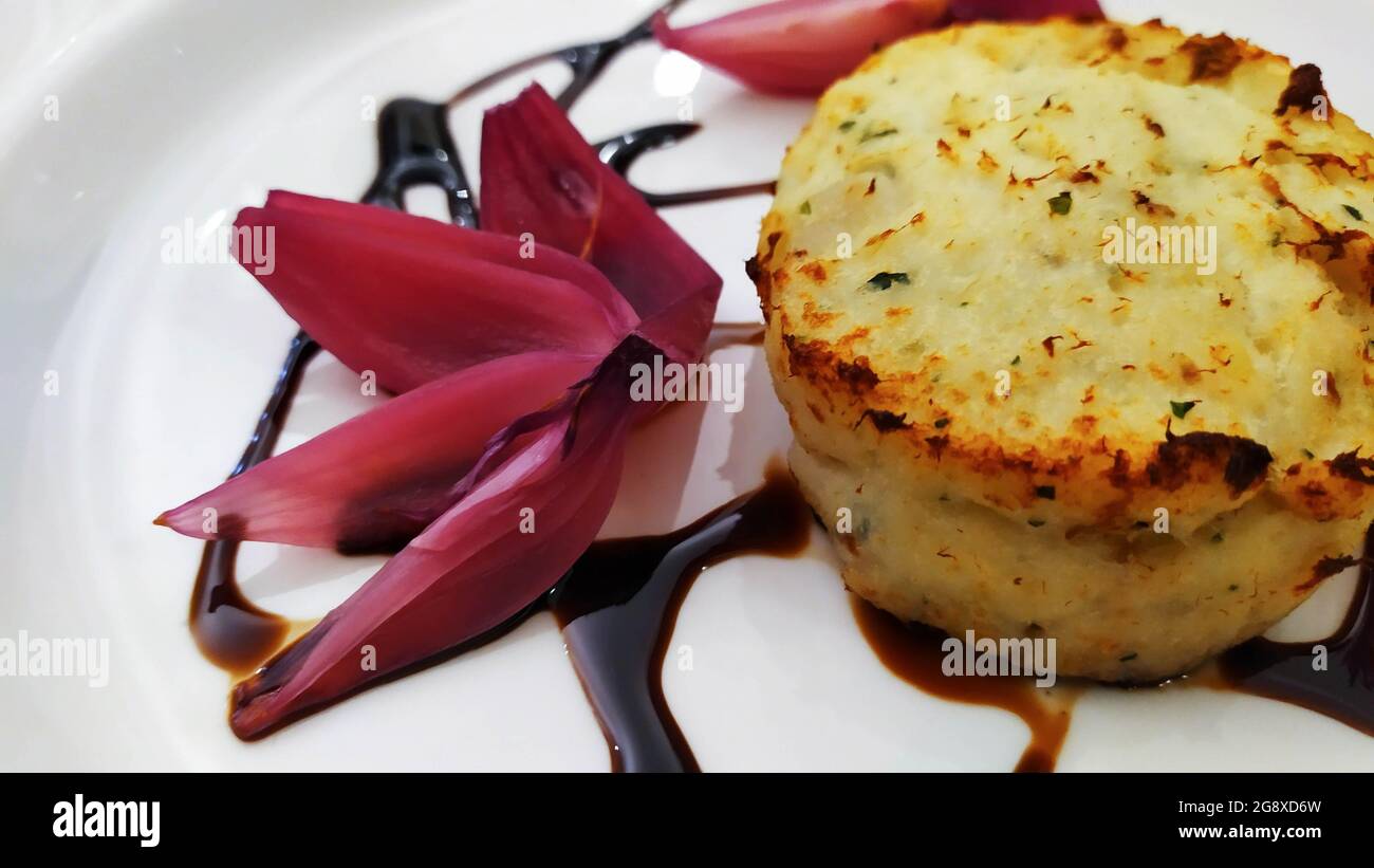 Délicieux gâteau de poisson italien photo gastronomique Banque D'Images