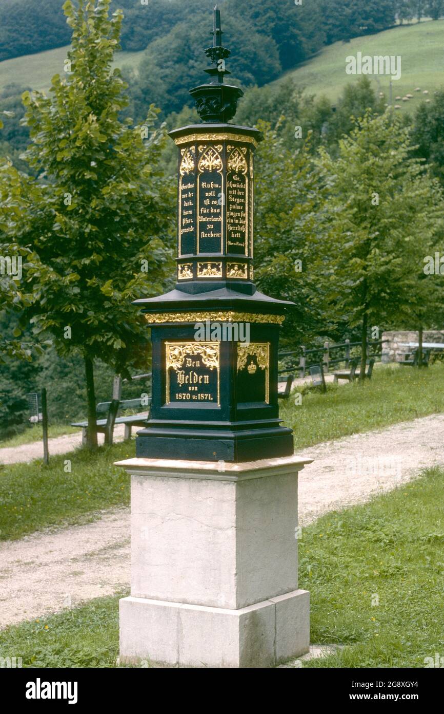 Mémorial de guerre franco-prussien en 1981, Markeschellenberg, Bavière, Allemagne Banque D'Images