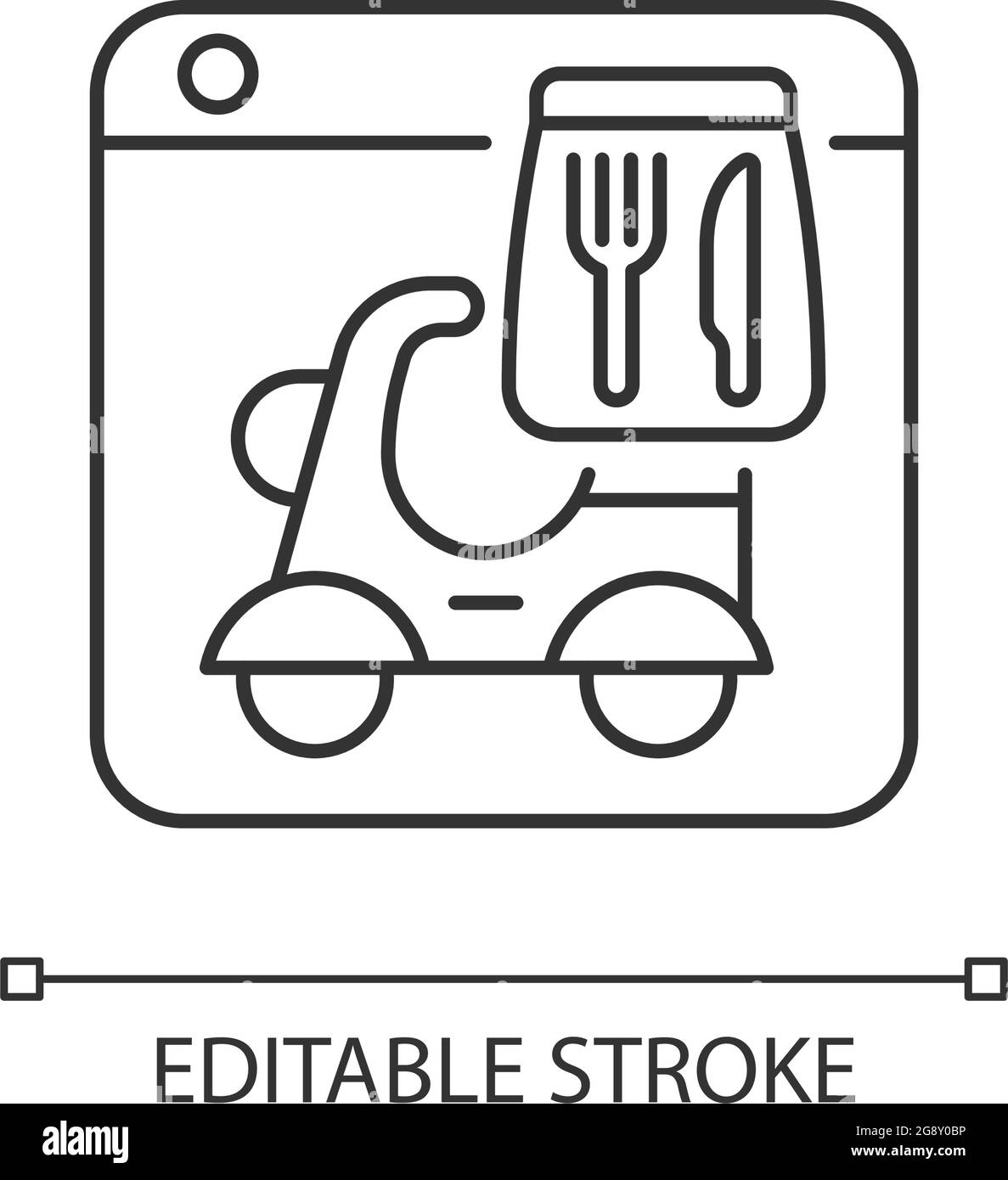 Icône linéaire du service de livraison de nourriture Illustration de Vecteur