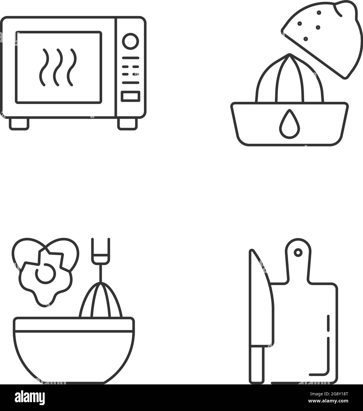 Ensemble d'icônes linéaires de recettes alimentaires Illustration de Vecteur