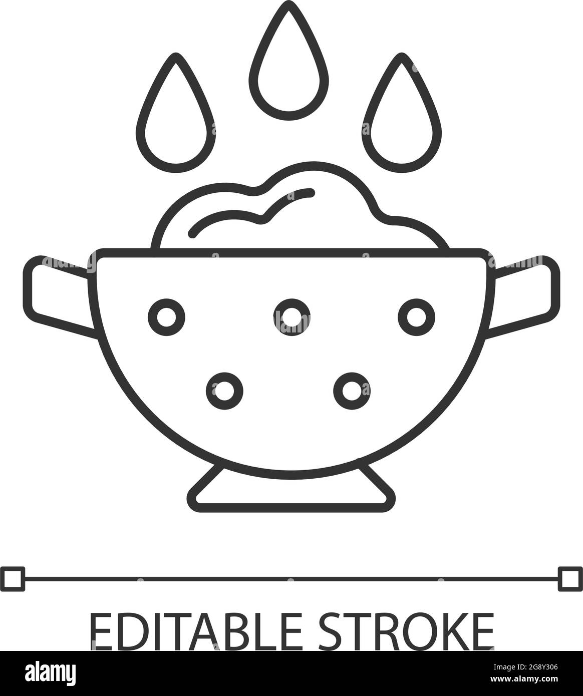 Icône linéaire d'ingrédient de cuisson de rinçage Illustration de Vecteur