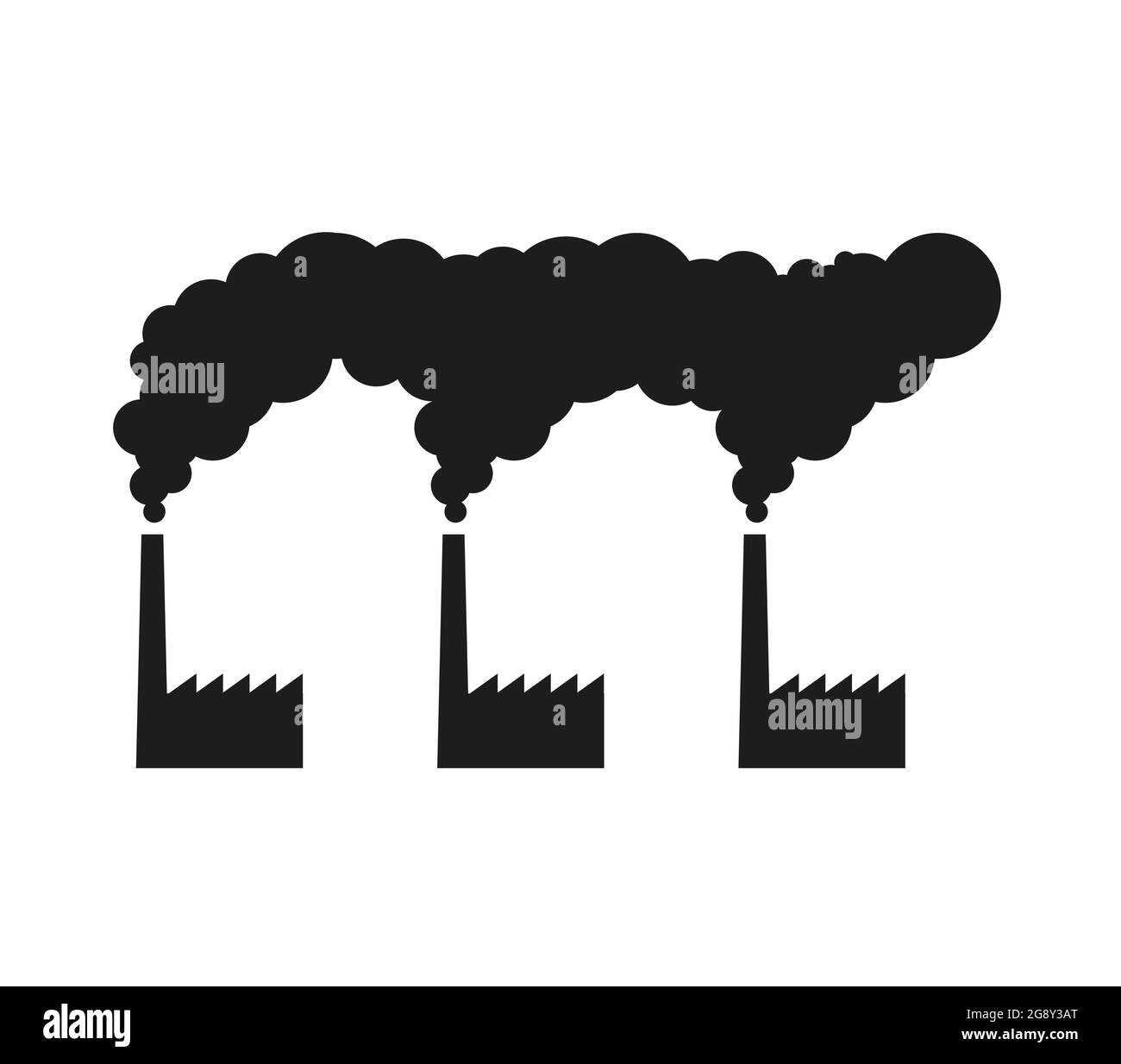 Empoisonner l'environnement. Pollution. Fumée des cheminées des usines Illustration de Vecteur