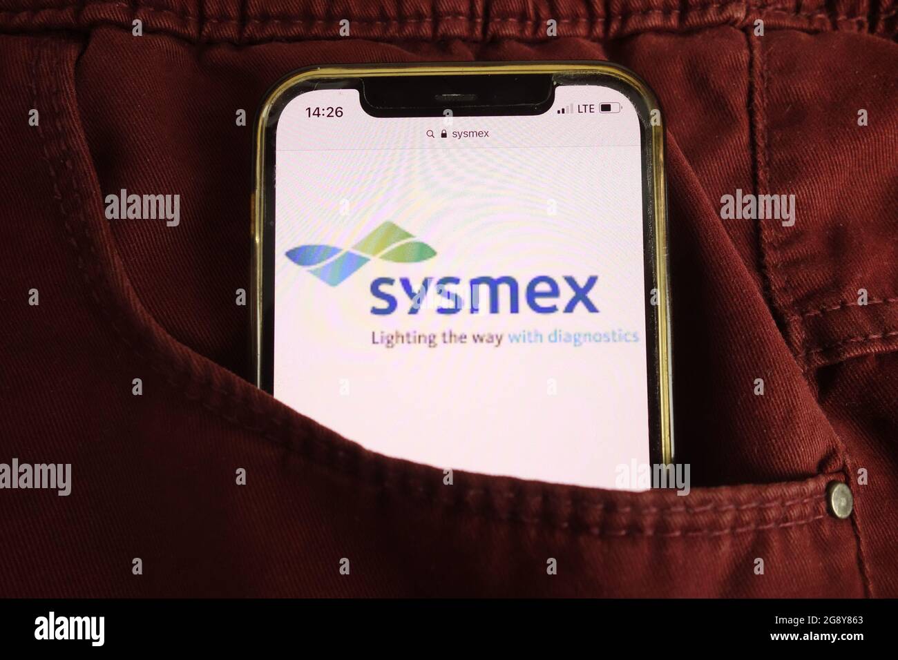 KONSKIE, POLOGNE - 22 juillet 2021 : logo Sysmex Corporation affiché sur le téléphone mobile Banque D'Images