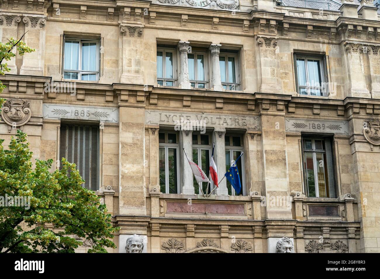 Le lycée Voltaire est une école secondaire à Paris, France, fondée en 1890. Banque D'Images