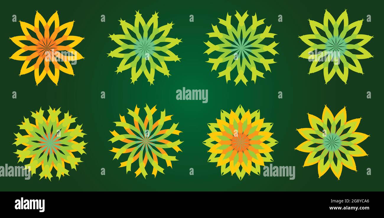Collection de fleurs fleur neige flocons élément décoration icône isolé résumé fond d'écran motif art design illustration vectorielle Illustration de Vecteur