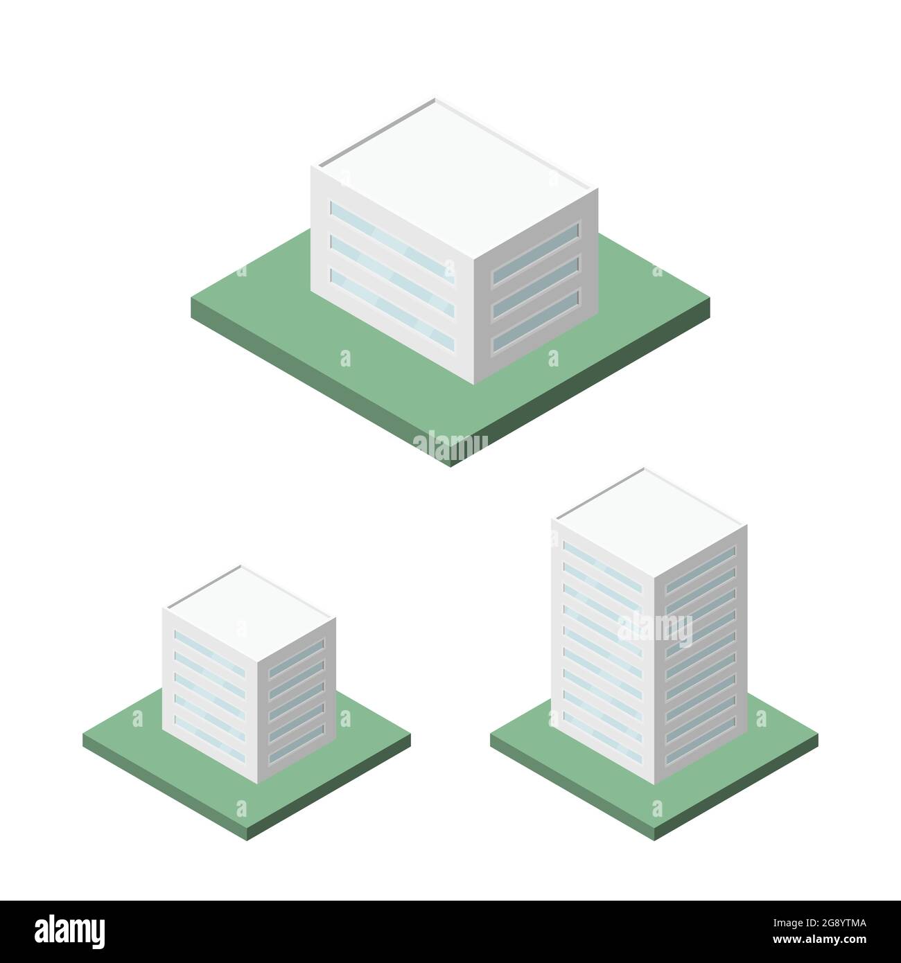 Ensemble vectoriel Isométrique de bâtiment moderne de bureau pour Icon, conception infographique. Illustration de Vecteur