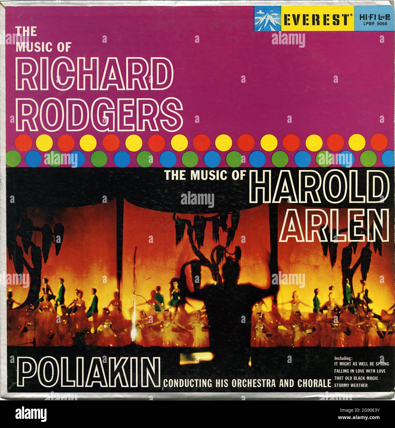 La musique de Richard Rodgers. The Music of Harold Arlen - Vintage Vinyl Record Cover Banque D'Images