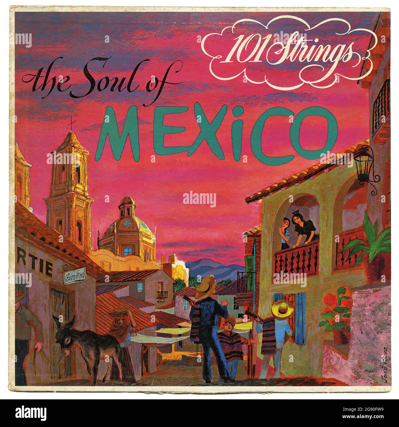 The Soul of Mexico, 101 cordes - couverture Vintage Vinyl Record Banque D'Images