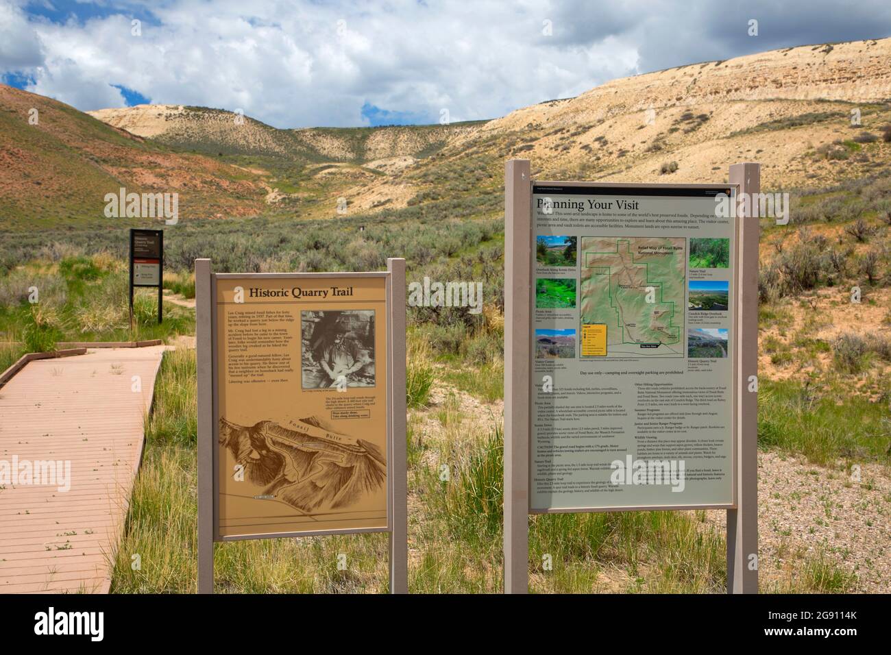 Sentier de carrière Trail, monument national de Fossil Butte, Wyoming Banque D'Images