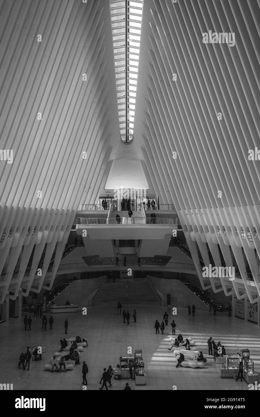 Intérieur de l'Oculus, à Manhattan, New York City Banque D'Images
