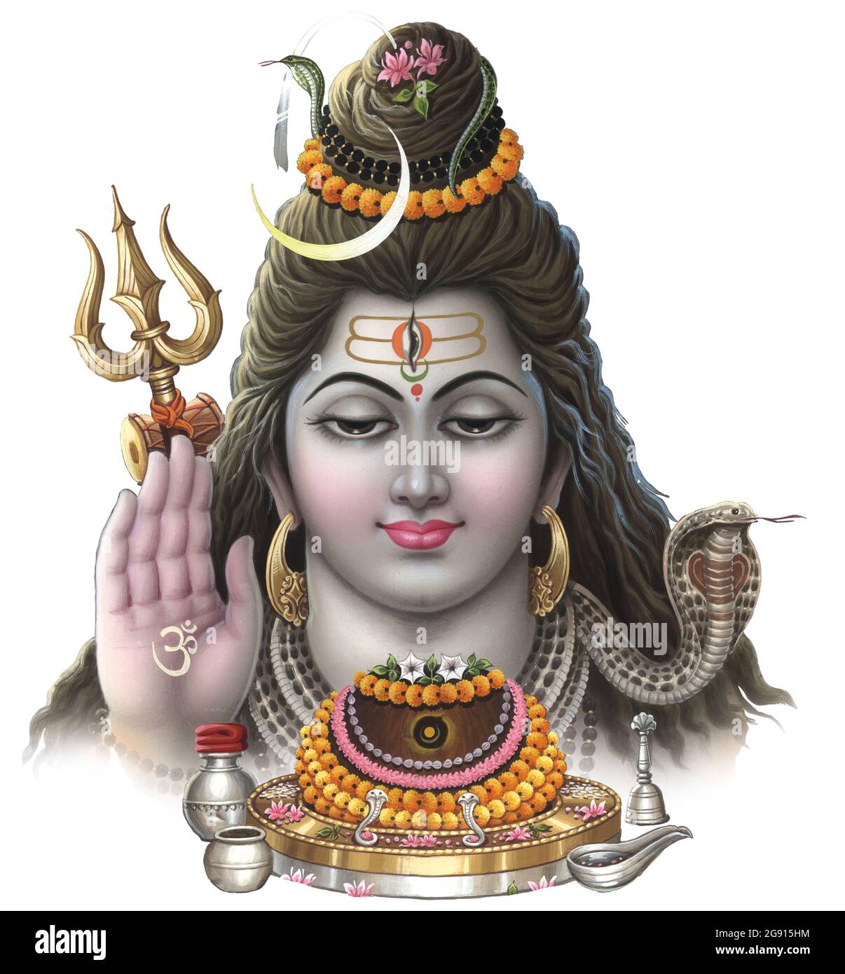 Peinture numérique Hindou God Shiva Banque D'Images