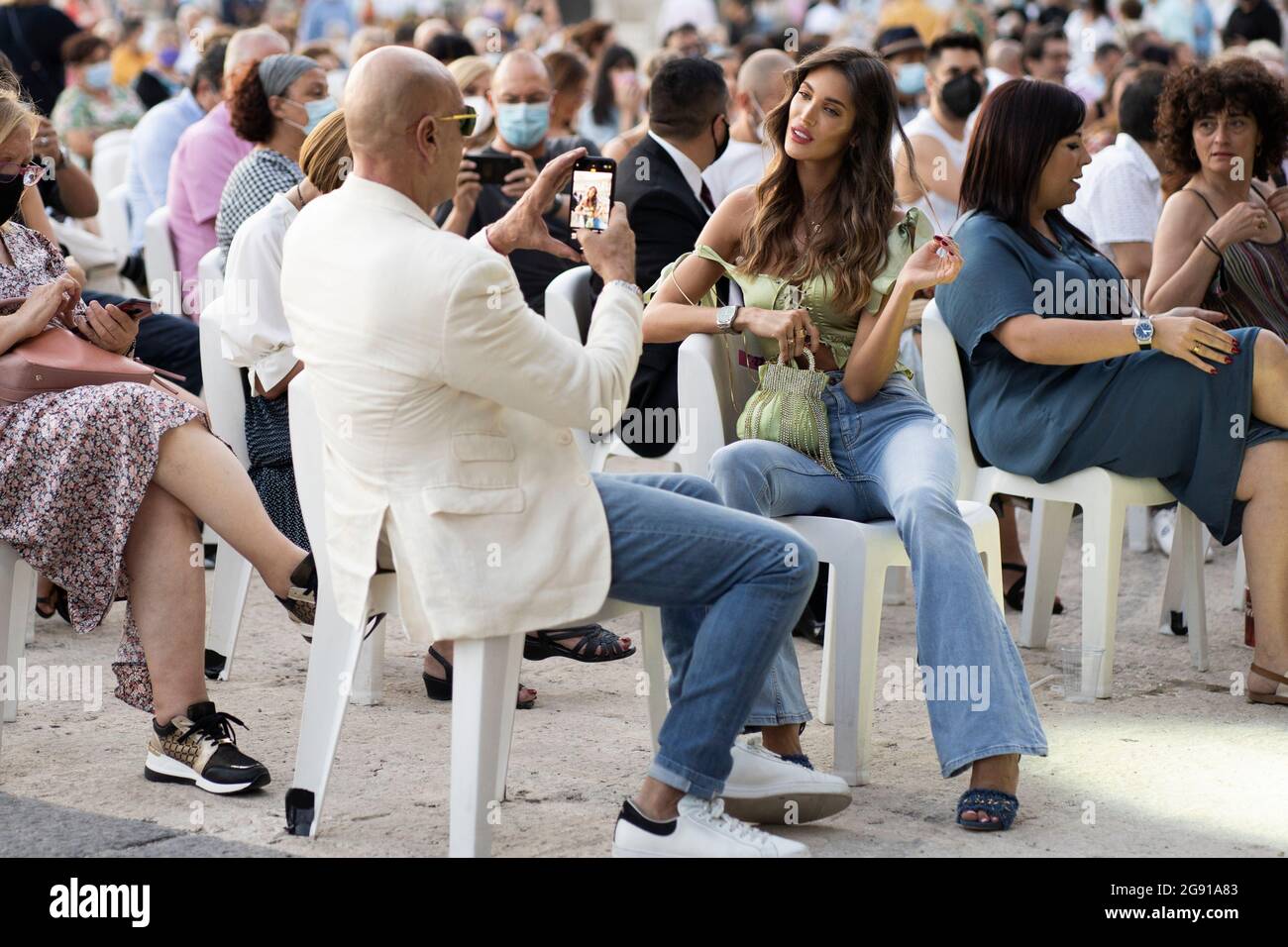 Madrid, Espagne. 23 juillet 2021. Marta Lopez Alamo et Kiko Matamoros participent au festival de musique Jazz Palacio Real au Palacio Real de Madrid. (Photo par Atilano Garcia/SOPA Images/Sipa USA) crédit: SIPA USA/Alay Live News Banque D'Images